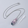 Natural Gemstone Perfume Bottle Pendant Necklaces NJEW-F251-09P-2