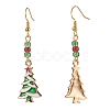 Christmas Theme Alloy Enamel Dangle Earrings EJEW-JE04511-3