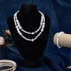 3Pcs Natural Shell & Plastic Pearl Flowers Beaded Necklaces and Stretch Bracelet Set SJEW-SW00010-02-3