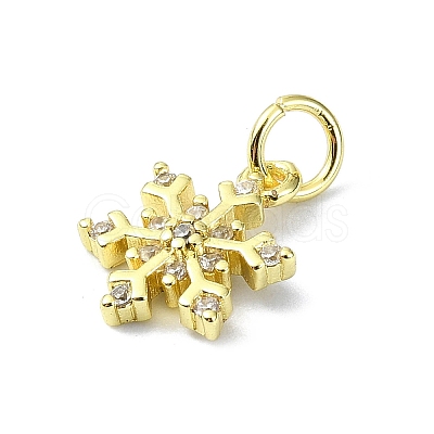 Brass Micro Pave Clear Cubic Zirconia Charms KK-H475-55G-02-1