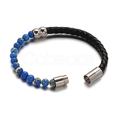 Leather Cord Bracelets BJEW-E273-02M-1