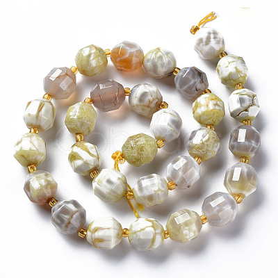 Natural Fire Crackle Agate Beads Strands G-T131-119-1