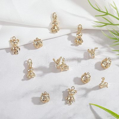 SUPERFINDINGS 16Ppcs 4 Style Rack Plating Brass Pendants KK-FH0003-92-1