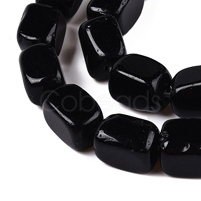 Natural Black Stone Beads Strands G-T138-88-1