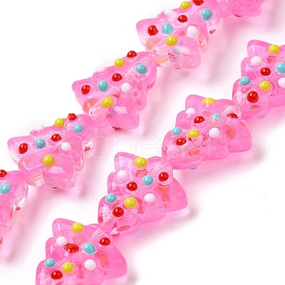 Handmade Bumpy Glass Beads Strands LAMP-F032-08L-1