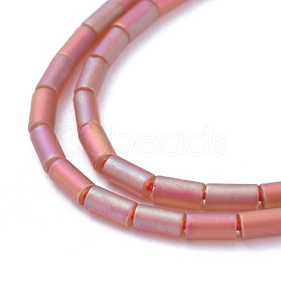 Electroplate Frosted Glass Beads Strands EGLA-K014-BF-FR04-1