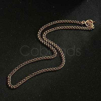 Brass Curb Chain Necklaces NJEW-JN03097-03-1