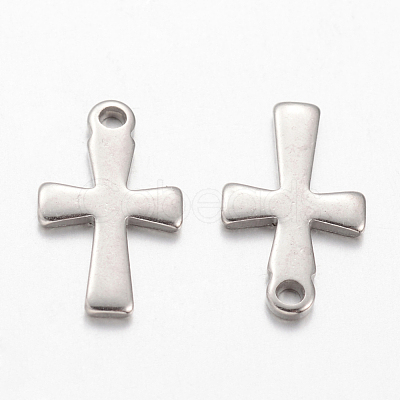 Tarnish Resistant 304 Stainless Steel Tiny Cross Charms STAS-G076-10P-1