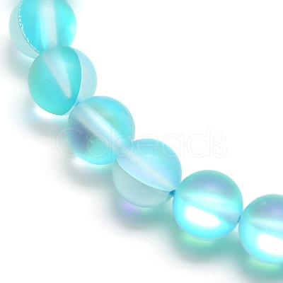 Synthetic Moonstone Beads Strands X-G-F142-10mm-03-1