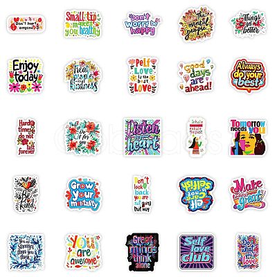 50Pcs Paper Self-Adhesive Picture Stickers AJEW-S036-08-1