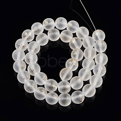 Frosted Spray Painted Glass Beads Strands GLAA-N035-03D-C07-1