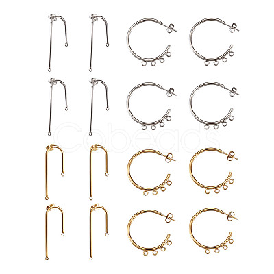 304 Stainless Steel Stud Earring Findings STAS-TA0004-66-1