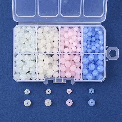 408Pcs 8 Style Glass Beads Strands EGLA-FS0001-24-1