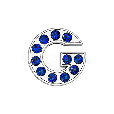 Glass Rhinestone Slide Charms PALLOY-TAC0018-02-G-1