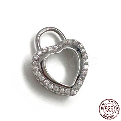 Rhodium Plated 925 Sterling Silver Charm STER-K176-02P-1