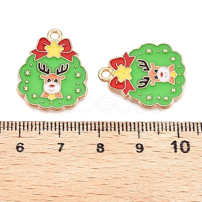 Christmas Theme Alloy Enamel Pendants ENAM-T020-10F-1