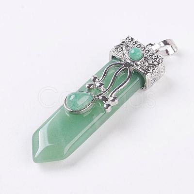 Natural Green Aventurine Big Pendants G-G718-A19-1