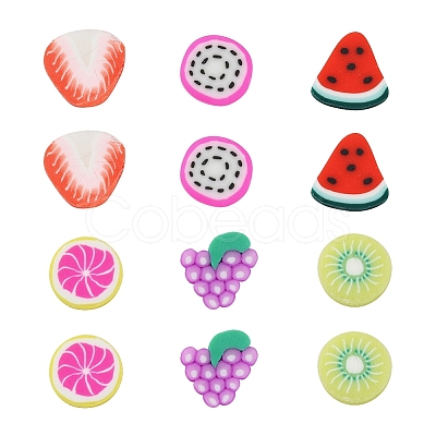 1800Pcs 6 Style Fruit Theme Handmade Polymer Clay Nail Art Decoration CLAY-YW0001-22-1