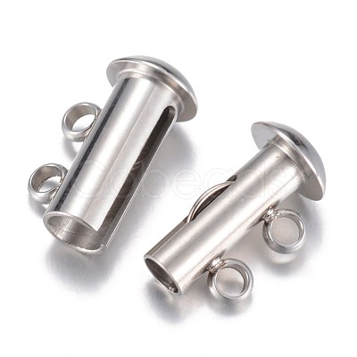 Non-Tarnish 304 Stainless Steel Slide Lock Clasps X-STAS-G071-51P-1