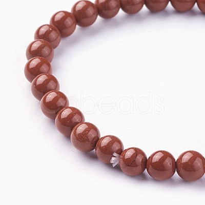 Natural Red Jasper Beads Stretch Bracelets BJEW-F380-01-A02-1