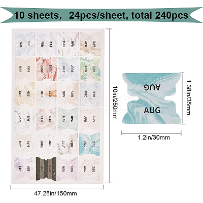 Gradient Color monthly Planner Self-Adhesive Tabs Stickers DIY-WH0308-187B-1