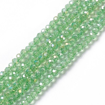 Electroplate Glass Beads Strands X-EGLA-R048-2mm-10-1