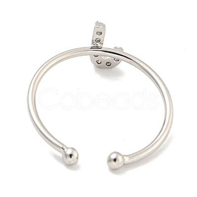 Rack Plating Brass Open Cuff Rings for Women RJEW-F162-02P-J-1