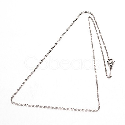 Tarnish Resistant 304 Stainless Steel Cable Chain Necklaces NJEW-M124-01P-1