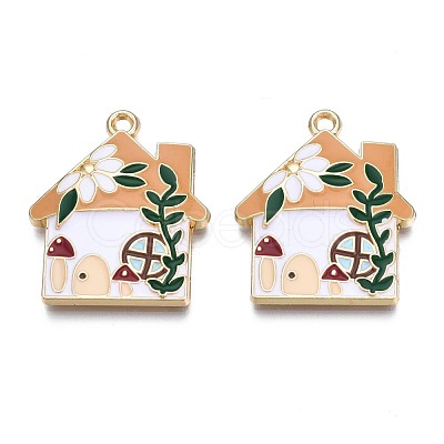 Rack Plating Alloy Enamel Pendants ENAM-N055-065-1