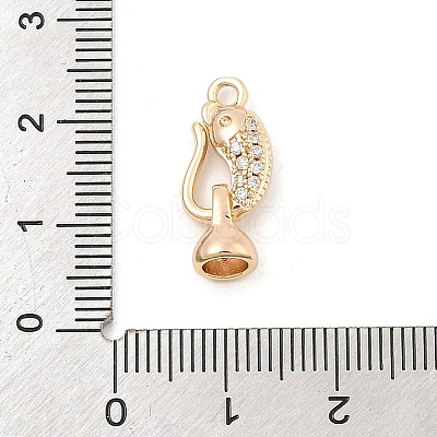 Brass Micro Pave Clear Cubic Zirconia Hook and S-hook Clasps KK-C080-01G-1