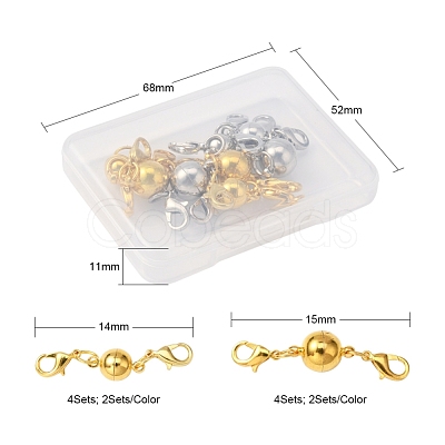 8Pcs 2 Style Brass Magnetic Clasps Converter KK-YW0001-35-FF-1