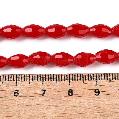 Opaque Solid Color Imitation Jade Glass Beads Strands EGLA-A037-P6x8mm-D05-1