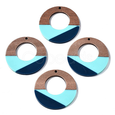 Resin & Walnut Wood Pendants RESI-S389-066A-A-1