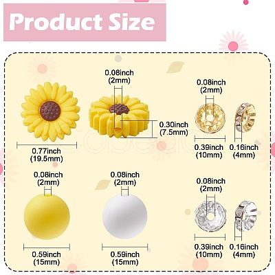 DIY Daisy Flower Silicone Beads Jewelry Making Finding Kit DIY-YW0008-77-1