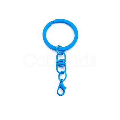 Spray Painted Iron Keychain Swivel Clasps FIND-WH0111-355C-1