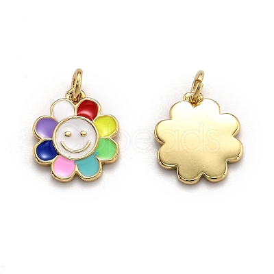 Brass Enamel Charms KK-O135-01B-1