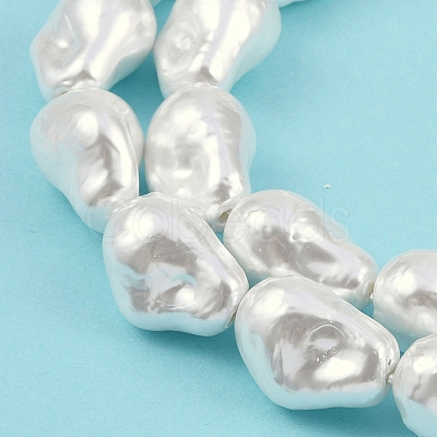 Electroplated Shell Pearl Beads Strands BSHE-M035-01A-05-1