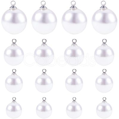 Resin Imitation Pearl Pendants RESI-PH0001-09-1