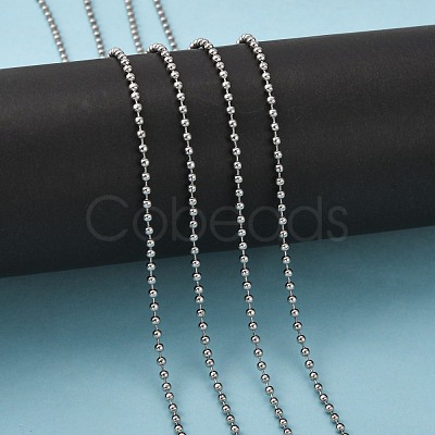 Non-Tarnish 3.28 Feet 304 Stainless Steel Ball Chains X-CHS-A002B-2.4mm-1