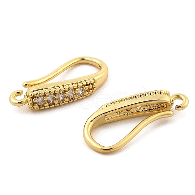 Brass with Cubic Zirconia Earring Hooks KK-Q782-01G-1