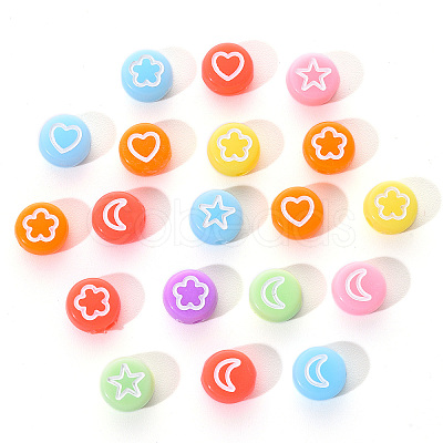 Opaque Acrylic Beads MACR-YW0001-18E-1