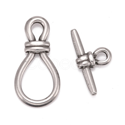 Tarnish Resistant 304 Stainless Steel Toggle Clasps STAS-K216-02P-1