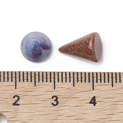 Natural & Synthetic Mixed Gemstone Circular Cone Ornament G-K359-01B-1