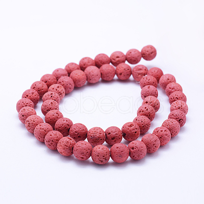 Natural Lava Rock Beads Strands G-F531-8mm-G11-1