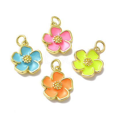 Rack Plating Brass Enamel Charms KK-O142-56G-1