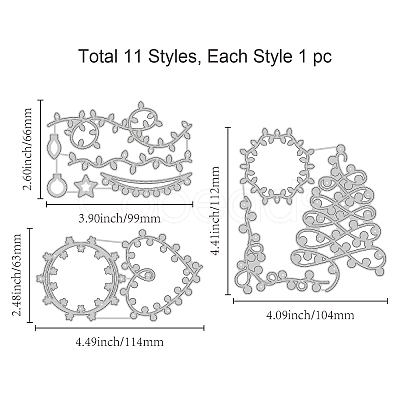 Carbon Steel Cutting Dies Stencils DIY-WH0309-1204-1