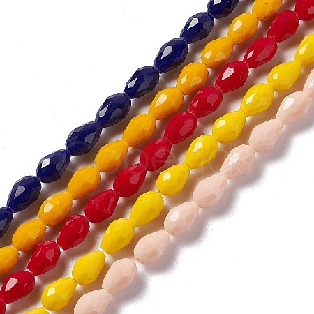 Faceted Glass Beads Strands GLAA-E037-02-M-1