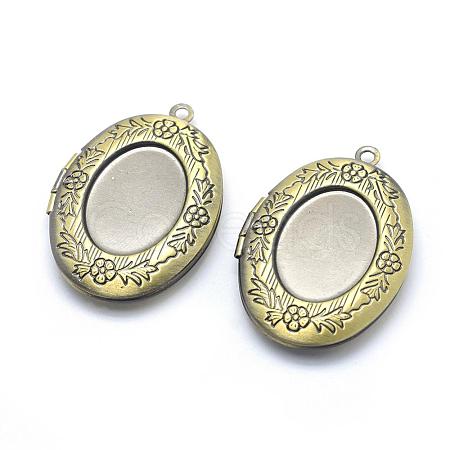 Brass Locket Pendants KK-F717-18AB-NR-1