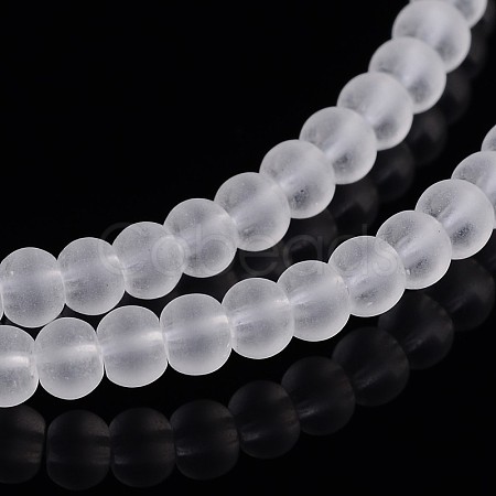 Frosted Glass Round Bead Strands EGLA-J119-2mm-A01-1