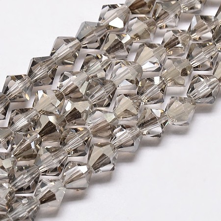 Imitate Austrian Crystal Bicone Glass Beads Strands GLAA-F029-4x4mm-07-1